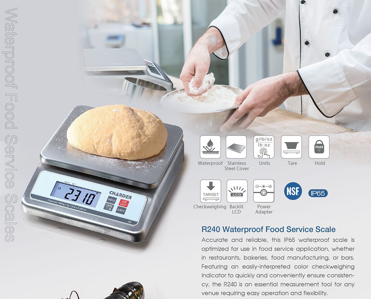 Digital Waterproof Portion Scale R240, Stainless Steel Construction